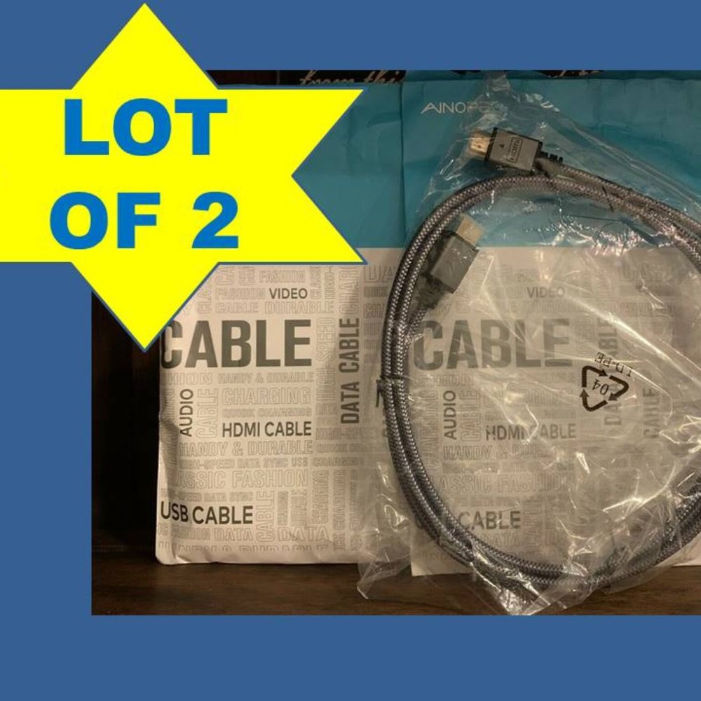 AINOPE (Lot 2) 4K HDMI Cable 6FT 18Gbps High Speed HDMI 2.0 Cable Nylon …